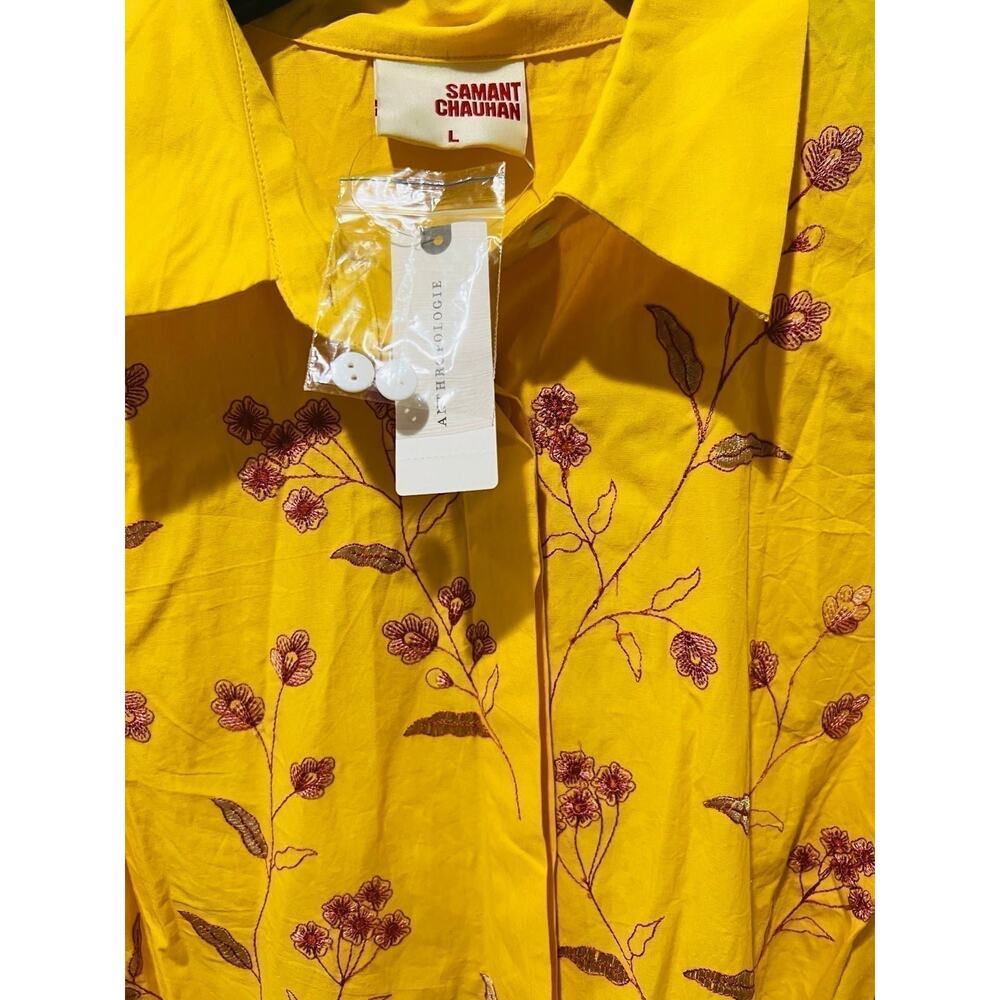 NWT❤️Samant Chauhan Embroidered Colorblock Shirt Dress szL - Picture 4 of 9